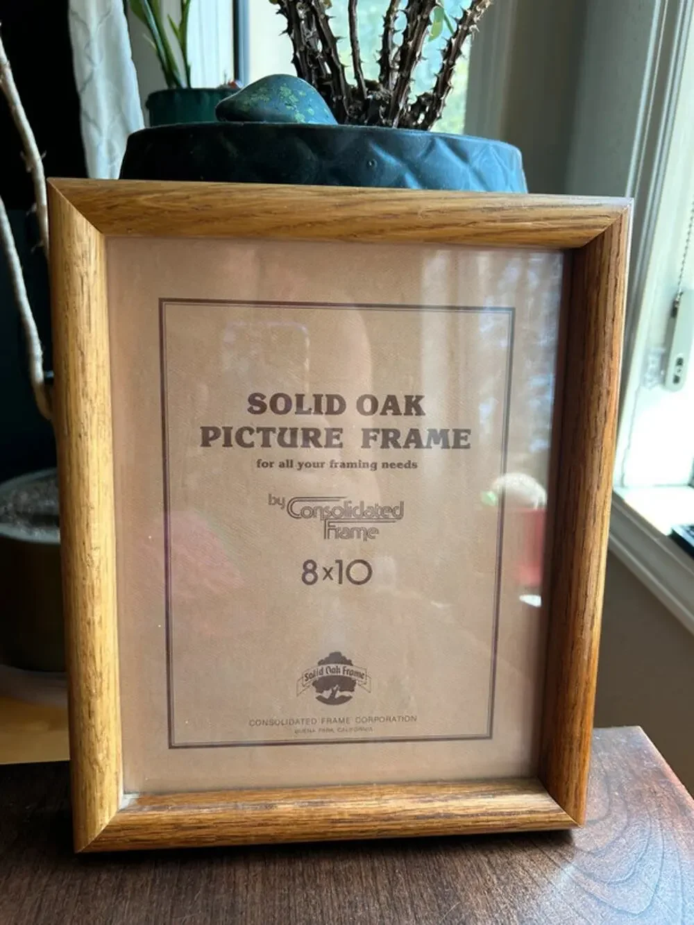 New vintage Solid Oak picture frame by Consolidated Frame Corporation